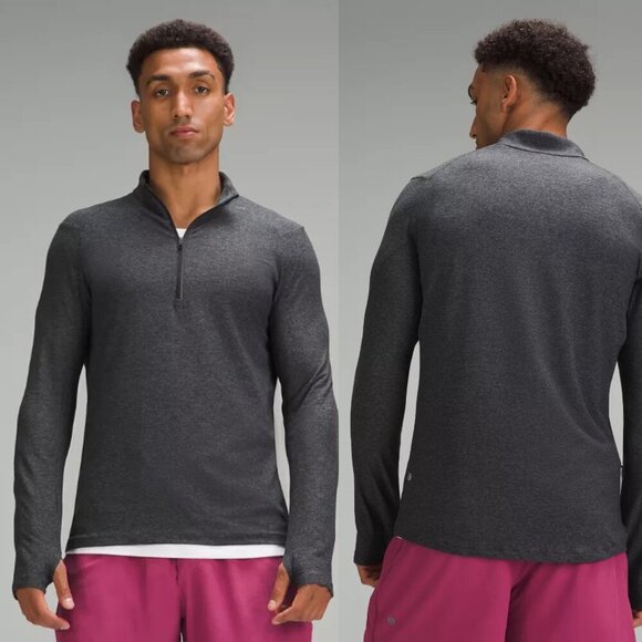Lululemon Surge Warm Half-Zip Heathered Graphite Grey/Black - 20555 - Picture 1 of 11